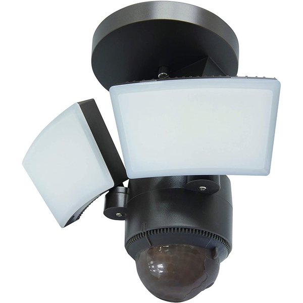 Iq America LM-1811 Motion Security Flood Light, 1100 Lumen 180 Degree 50' Detection Eave Wall Mount BZ LM1811BZ